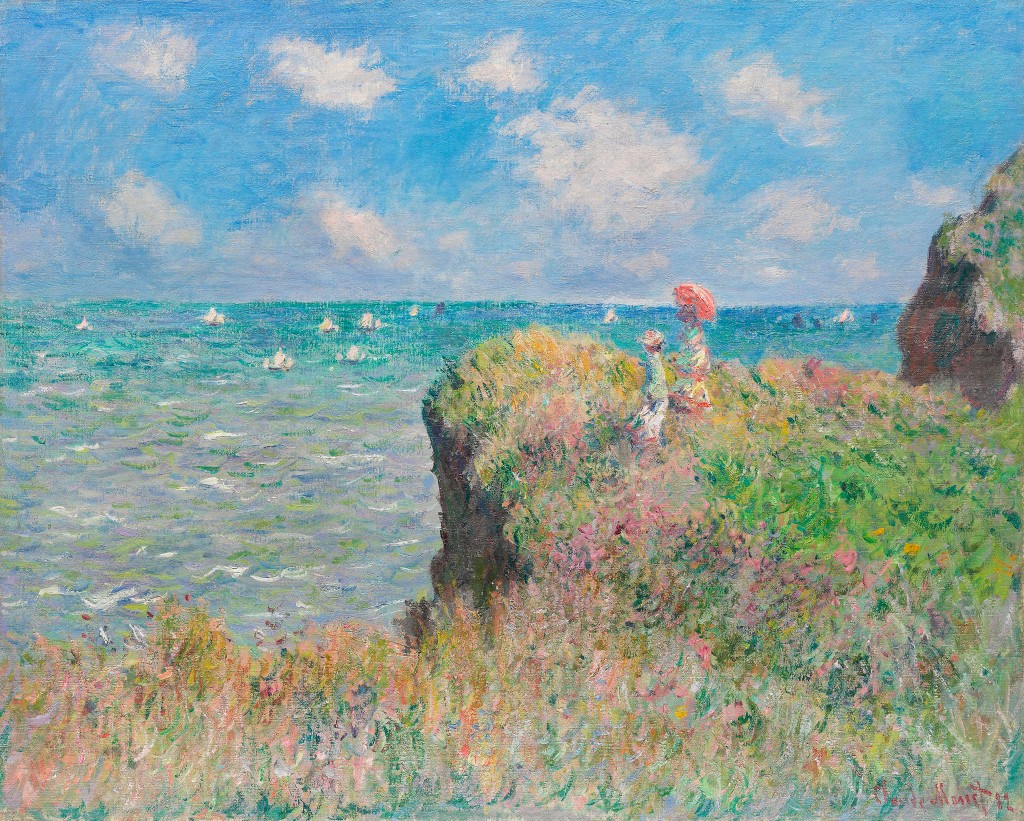 Image of Monet's Cliff Walk at Pourville painted in 1882
